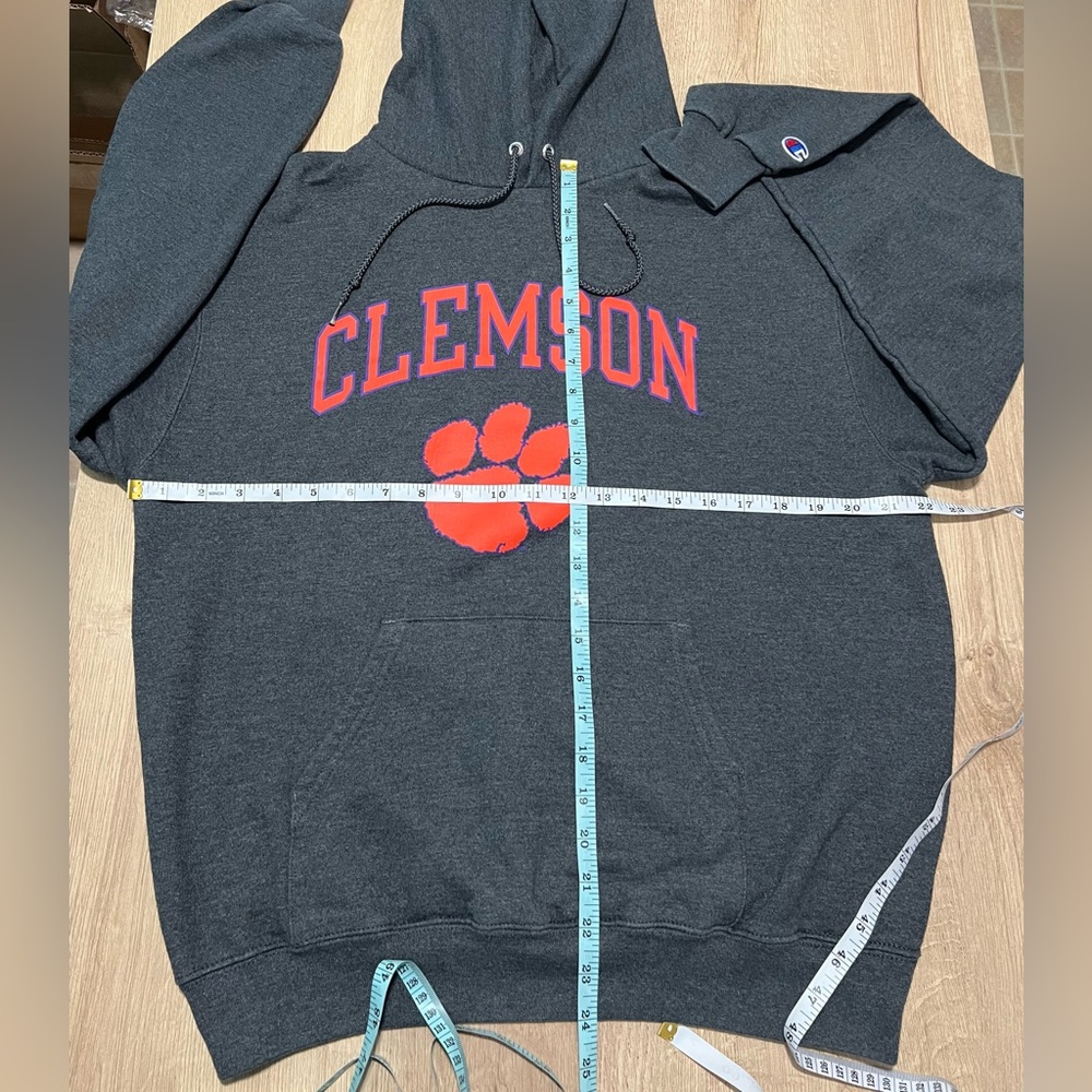Champion Clemson University Tigers Pullover Gray Hoodie - Picture 6 of 7